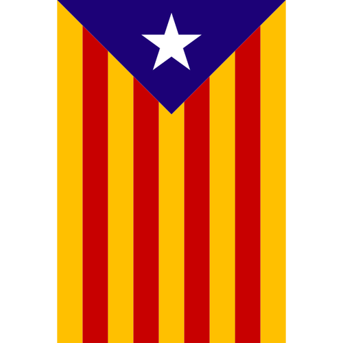 Katalanische Flagge vertikale Position